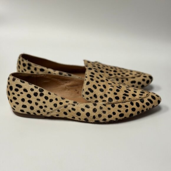 Madewell Women's The Frances Skimmer in Dotted Leopard Calf Hair Size 8.5 - Picture 2 of 9